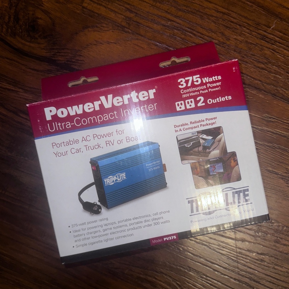 NEW IN BOX - 375W PowerVerter Ultra-Compact Car Inverter with 2 Outlets